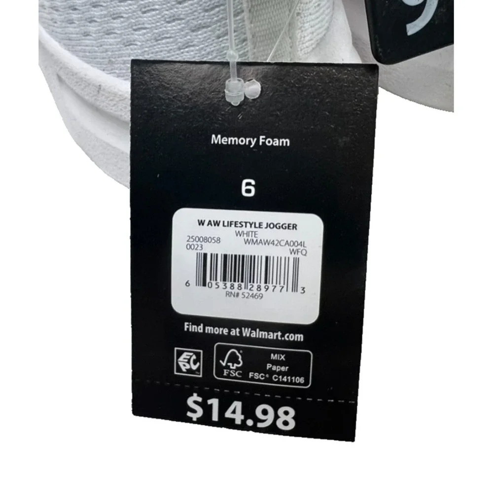 Athletic Works White Womens‎ Size 6 Sneaker Jogger NWT